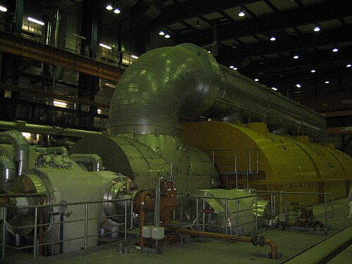 A steam turbine in the decommissioned coal-fired power station in Boxberg/Germany