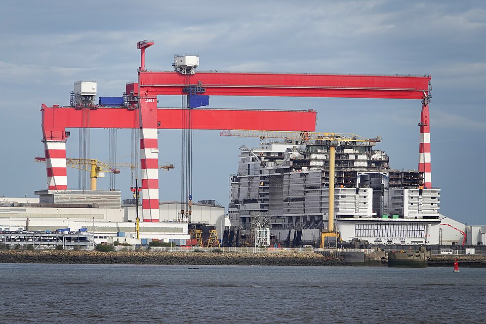 Ships under construction at Chantiers de l'Atlantique shipyard,2025